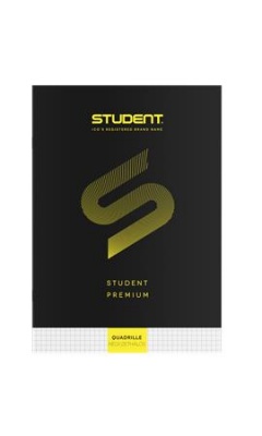 Füzet, tűzött, A4, kockás, 32 lap, ICO "Student Premium", fekete